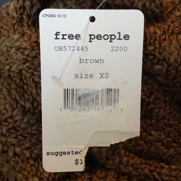 Free People Brown Chevron Sweater Knit Tank Top size XS - Picture 12 of 16